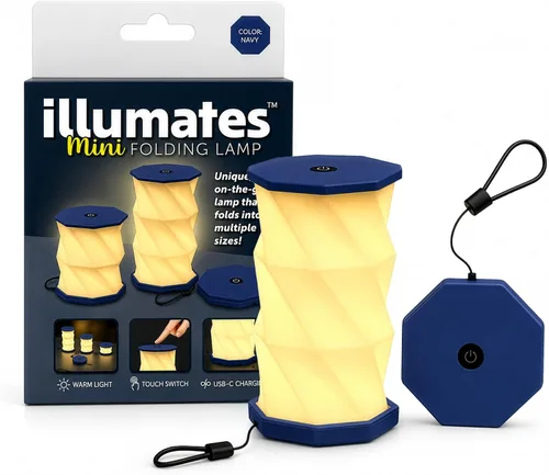 Vista 9 de Origami - Lámpara de escritorio LED plegable expandible – USB recargable y portátil – Luz de control táctil regulable con altura ajustable de hasta