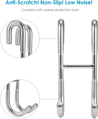 Vista 17 de Simtive Ganchos para Puerta de Ducha (Paquete de 2), Ganchos para Toallas para Baño de Vidrio Sin Marco para Squeegee, Negro