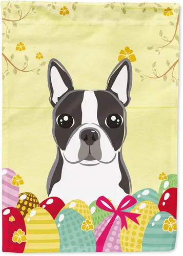 Vista 102 de Caroline's Treasures BB1920CHF - Bandera de caza de huevos de Pascua con diseño de bulldog francés, para casa, gran porche, para colgar en la pared