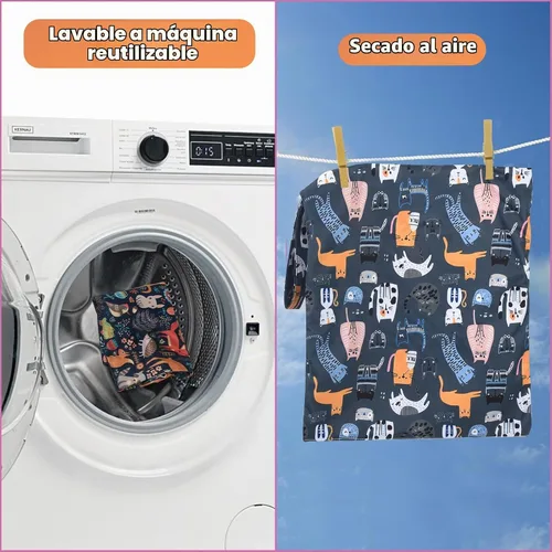 Vista 4 de 2 bolsas de tela para pañales húmedos y secos, impermeables, reutilizables, con dos bolsillos con cremallera, para viajes, playa, piscina Negro