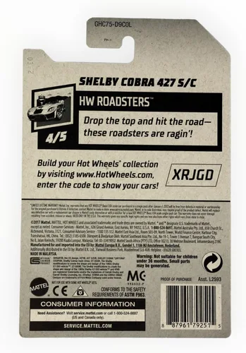 Vista 2 de Hot Wheels 2020 HW Roadsters Shelby Cobra 427 S/C 191/250, negro