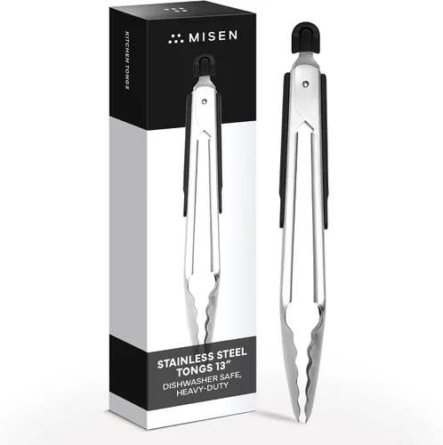 Vista 12 de Misen Pinzas de Cocina - Aptas para Lavavajillas, Resistentes - Herramienta de Parrilla con Punta de Silicona de Precisión - Resistente al Calor