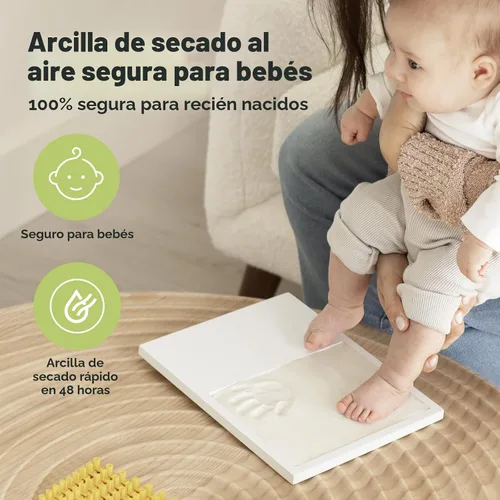 Vista 2 de KeaBabies Kit de Huellas de Manos y Pies para Bebé - Kit de Huellas de Bebé de Arcilla de Secado Rápido, Huellas de Patas de Mascotas, Marco