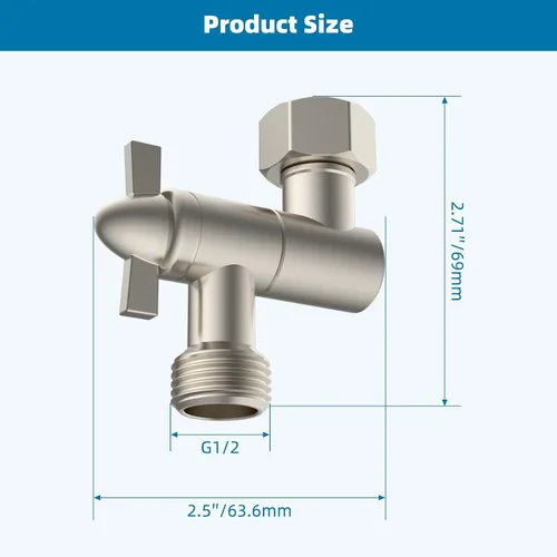 Vista 7 de Hibbent Adaptador de codo de cabezal de ducha de metal, adaptador de cabezal de ducha de latón giratorio ajustable de 360°, extensión de brazo