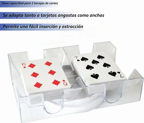 Vista 2 de DNB Bandeja Giratoria para Cartas de Juego - Portacartas Canasta Giratorio de Plástico para 2 Mazos