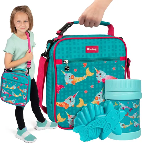Vista 10 de Bentology Bolsa de almuerzo aislada para niños y tarro de comida de 13 Negro