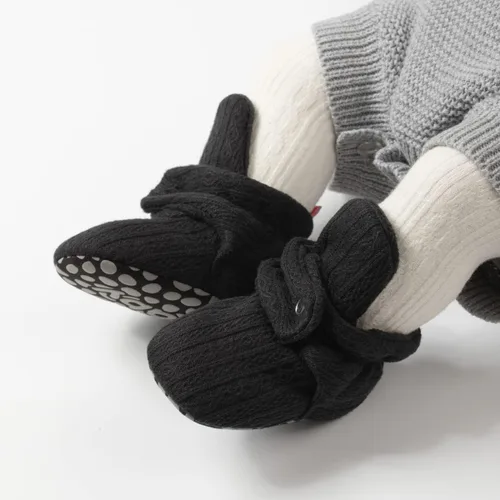 Vista 38 de Botines de forro polar para bebés, niños y niñas, pantuflas antideslizantes con agarre suave, zapatos de calcetín para recién nacidos, cuna