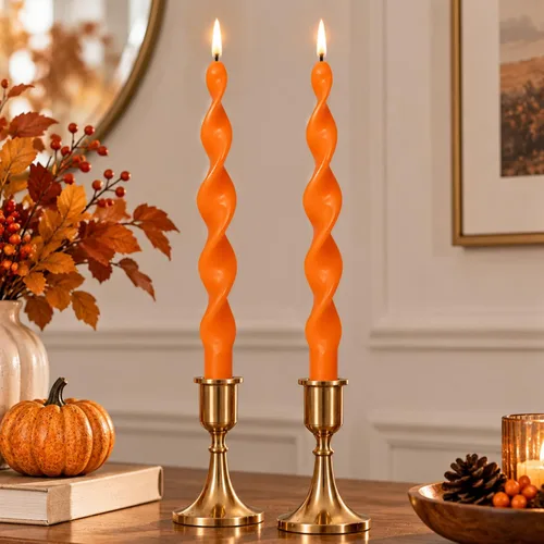 Vista 41 de Pink Candlesticks - Juego de 2 velas cónicas en espiral, sin perfume, de 10 pulgadas de largo, velas cónicas sin perfume para decoración del hogar