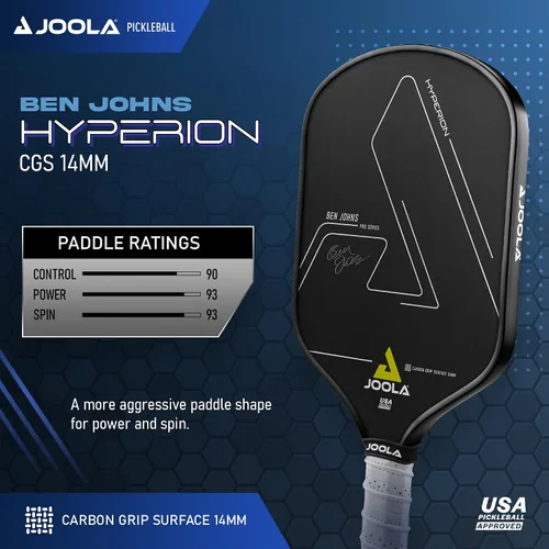 Vista 2 de JOOLA Pickleball Paddles – Textured Carbon Grip Surface for Spin, Control & Power – Select Hyperion, Vision or Radius Shapes – Lightweight, Durable