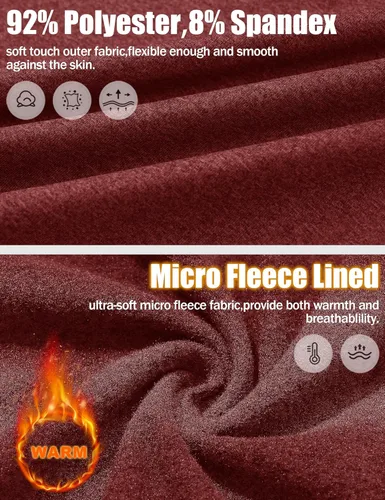 Vista 80 de MAGCOMSEN Sudadera de golf de manga larga con forro polar para hombre, con cremallera de 1/4, térmica, para correr