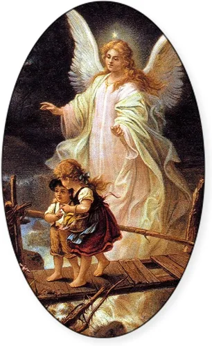 Vista 3 de CafePress Angel of Joy - Pegatina ovalada para parachoques de coche