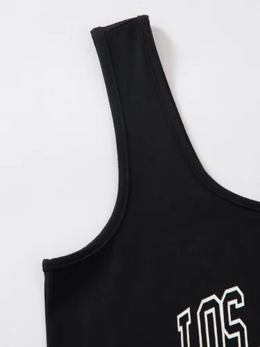 Vista 3 de Verdusa Conjunto de 2 piezas para mujer con camiseta corta sin mangas y pantalones deportivos