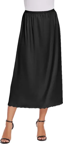 Vista 18 de Avidlove, ropa interior, enaguas satinada larga, Snip-it Half Slip, con encaje, lencería para mujer Beige
