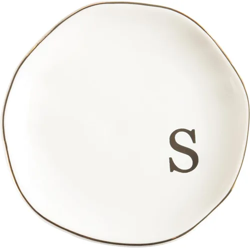 Vista 2 de Bandeja de Cerámica para Joyas, Plato para Anillos, Personalizada con Monograma S, Regalos de Compromiso y Boda, para Cumpleaños, Día de la Madre