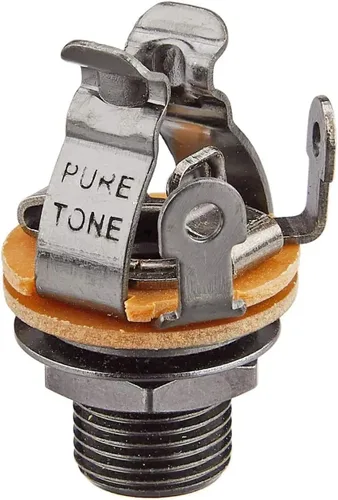 Vista 2 de Conector de salida mono de 1/4 de pulgada de Pure Tone Multi-Contact Níquel negro Base de tensión dual y puntas positivas dobles para una señal