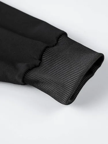 Vista 4 de MakeMeChic Sudadera con capucha y dobladillo asimétrico para hombre