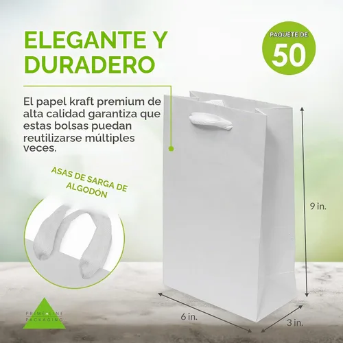 Vista 4 de Prime Line Packaging Bolsas de Regalo de Papel Kraft, Mini Bolsas de Regalo de Papel con Asas para Baby Showers, Bautizo, Bodas, Fiestas, Recuerdos