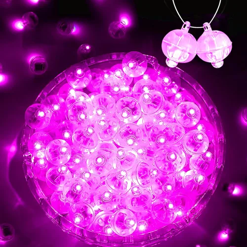 Vista 20 de 50 mini luces LED, globos de luz LED para decoraciones de fiesta, luces de fiesta de neón para linterna de papel, huevos de Pascua, fiesta de Rojo