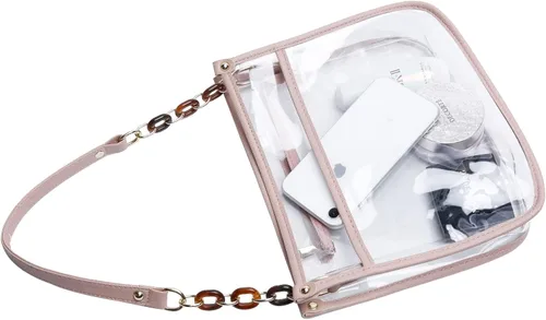 Vista 5 de KKXIU Bolso cruzado transparente de moda para mujeres y adolescentes y niñas, aprobado por el estadio, bolsa de concierto de piel sintética