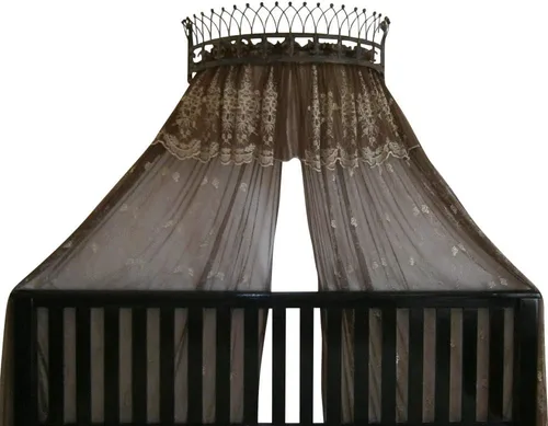 Vista 7 de OctoRose Dosel Corona de Pared de Metal para Cama - Decoración de Pared Corona Antigua con Varillas y Herrajes Incorporados - para Sobre Camas