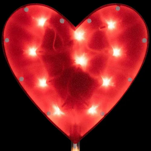 Vista 6 de Marcador de camino para el día de San Valentín, 4 unidades, diseño de corazón rojo, luces transparentes