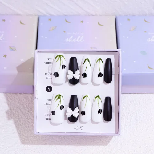 Vista 35 de LIGHT RAIN - Uñas a presión medianas con diseño de galaxia Andromeda, de lujo, reutilizables, de siete capas, con acabado UV, uñas postizas hechas a