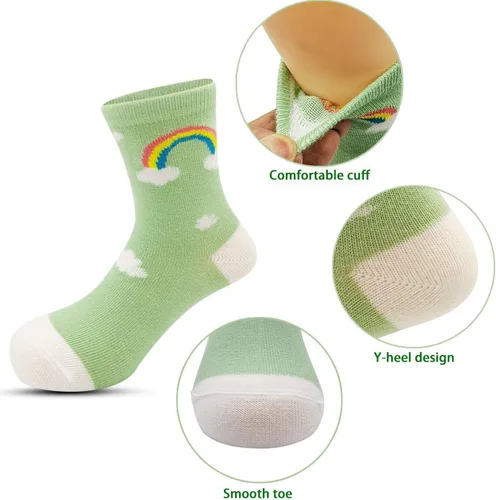 Vista 4 de Zumou Paquete de 10 calcetines de algodón para niñas pequeñas