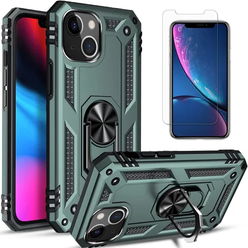 Vista 9 de STARSHOP Funda compatible con iPhone 13 Mini, con protector de pantalla de vidrio templado incluido, protección contra caídas de grado militar a