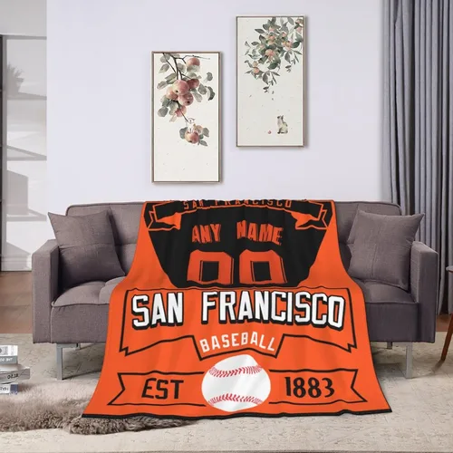 Vista 26 de Manta personalizada para cama, regalo para fanáticos del béisbol, manta de forro polar para invierno y verano, manta personalizada con nombre