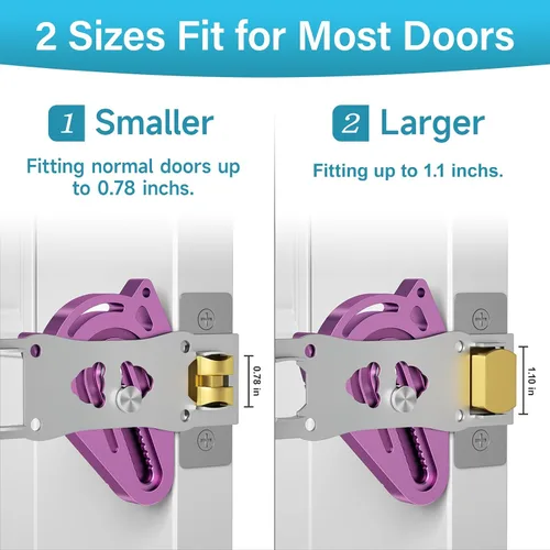 Vista 3 de Cerradura de puerta portátil para seguridad de habitación de hotel de viaje, cerraduras de puerta de hotel para viajeros, cerradura adicional desde