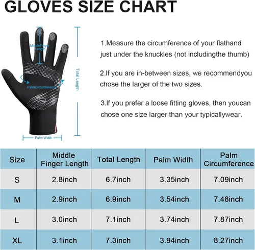 Vista 7 de Cevapro Womens Winter Gloves for Women Touchscreen, Thin Lightweight Winter Gloves Thermal Warm Gloves for Women Running Cycling Driving Hiking