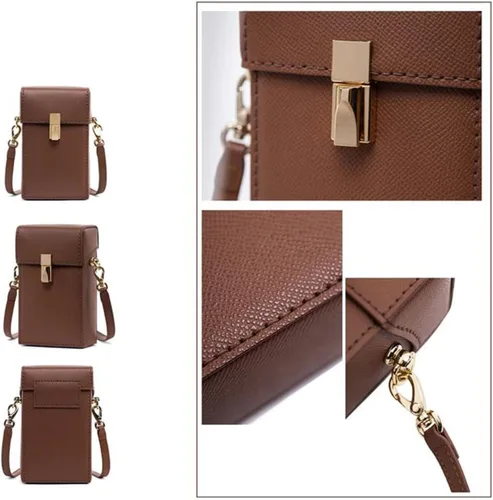 Vista 3 de POPSEWING Leather Phone Bag DIY Kit, Small Crossbody Cell Phone Purse for Women, Cellphone Wallet Bag with Sewing Kit for Girlfriend Personalized