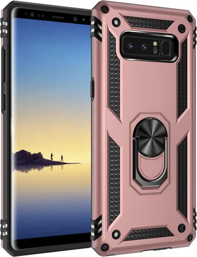 Vista 11 de Carcasa de grado militar para Samsung Galaxy Note 8, anillo giratorio de metal 360, soporte de soporte magnético integrado para montaje en coche, a