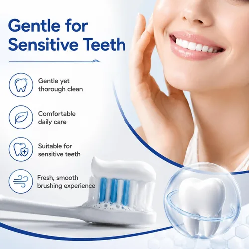 Vista 4 de Pastas dentales de hidroxiapatita para la protección del esmalte y fortalecimiento de dientes, menta suave, aliento fresco, uso diario