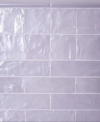 Vista 2 de Azulejo de cerámica gris de 2.5 x 8 pulgadas para panel de cocina, baño o pared (muestra de 5 x 4 pulgadas)