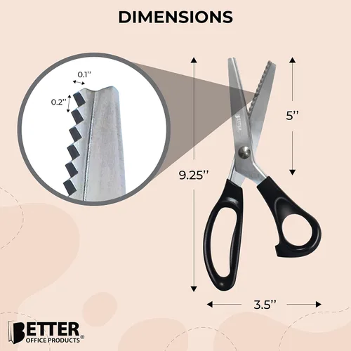Vista 4 de Better Office Products Tijeras profesionales para pintar, tijeras de tela de acero inoxidable de 9 pulgadas, tijeras de costura, tijeras de corte