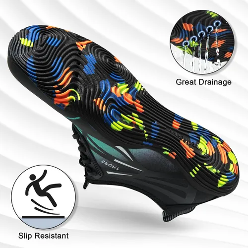 Vista 3 de ATHMILE Zapatos de agua para hombres y mujeres, zapatos de río, para adultos, natación, playa, lago, piscina, calcetines acuáticos, calcetines
