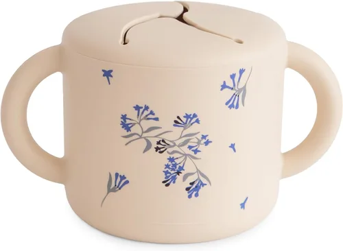 Vista 23 de mushie - Taza para merienda de silicona Contenedor de alimentos a prueba de derrames para niños pequeños y bebés (Abejas)