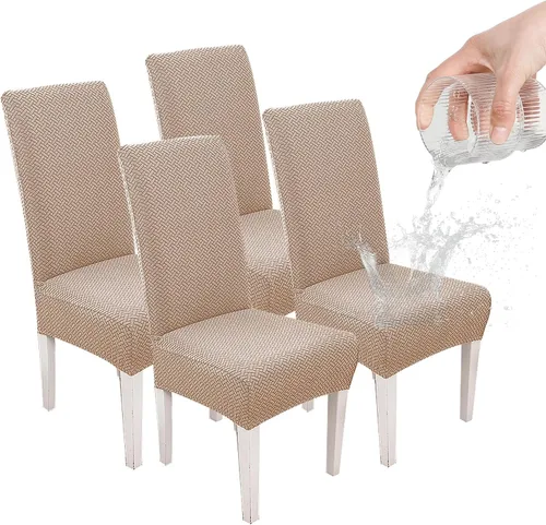 Vista 24 de Parsons - Funda para silla de comedor, funda desmontable para silla de sofá, funda retráctil (2, albaricoque)
