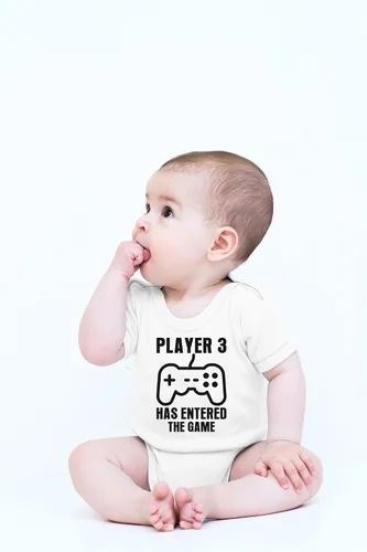 Vista 2 de Crazy Bros Tee's Player 3 Has Entered the Game - Body para bebé, divertido traje de niño para bebé, lindo unisex y cómodo humor