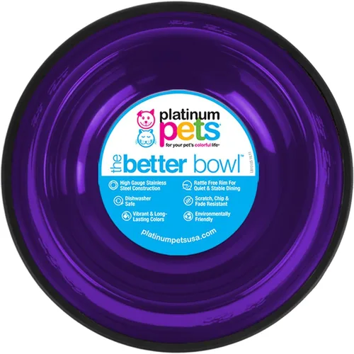Vista 22 de Platinum Pets - tazón de acero inoxidable para gatos y perros que no se vuelca