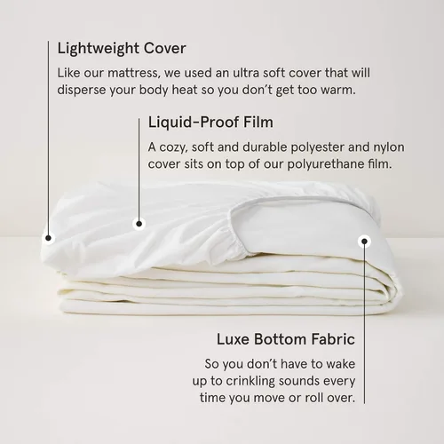 Vista 2 de Tuft & Needle Protector de colchón tamaño individual, impermeable, a prueba de líquidos, duerme tranquilo, estilo sábana bajera, suave y cómodo