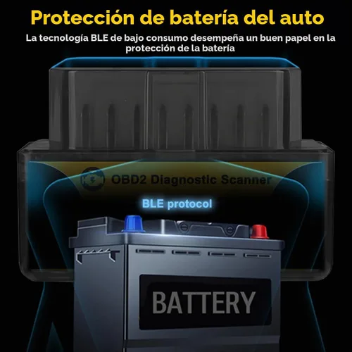 Vista 6 de Escáner Bluetooth OBD2 para iOS iPhone y Android, lector de código de coche inalámbrico herramienta de diagnóstico para comprobar la luz del motor
