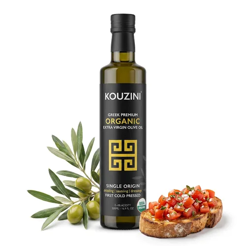 Vista 7 de Kouzini Aceite de oliva virgen extra griego Primero prensado en frío Cosecha actual de 1 litro (34 fl oz) Ganador del premio NYIOOC Origen