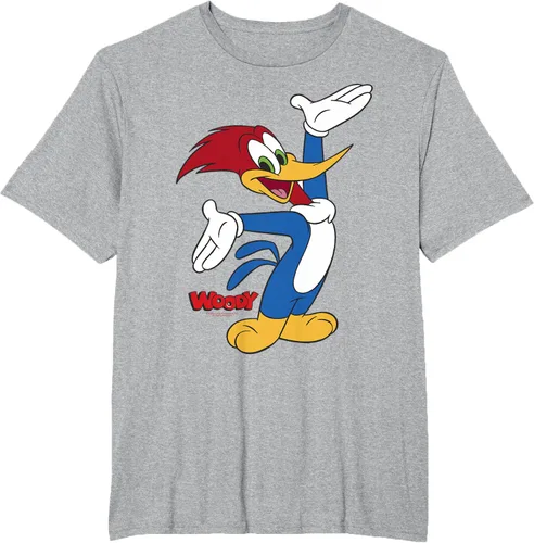 Vista 29 de Woody Woodpecker Camiseta con logotipo de cuerpo completo Negro