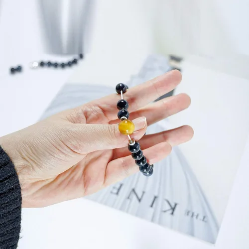 Vista 5 de Pulsera de ojo de tigre para hombres y mujeres, pulsera de cuentas de piedra azul, pulsera de pareja de plata de ley 925, regalo de joyería, Piedra