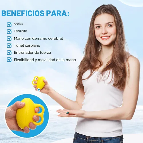 Vista 3 de Fanwer Ejercitador de dedos, pelota de mano para apretar, entrenamiento de fuerza para fortalecer la mano, dedos y muñeca, ejercitador de extensión
