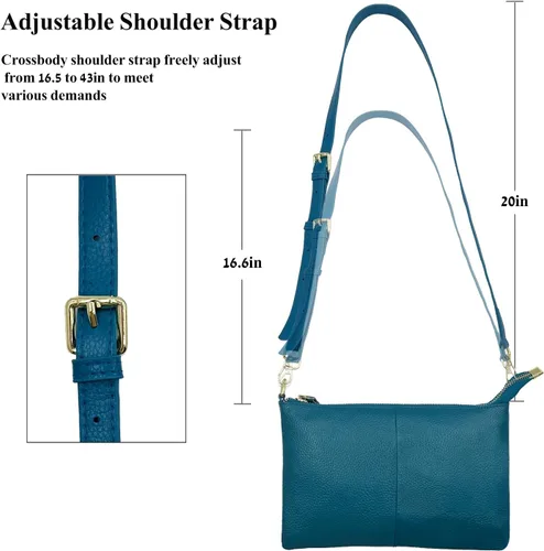 Vista 5 de Beurlike Cartera de cuero para mujer, bolso cruzado pequeño para teléfono