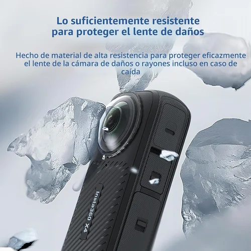 Vista 5 de Insta 360 X4 - Funda de aluminio con marco de metal, protector de lente con tapa de lente de silicona, protector de pantalla para cámara Insta360 X4