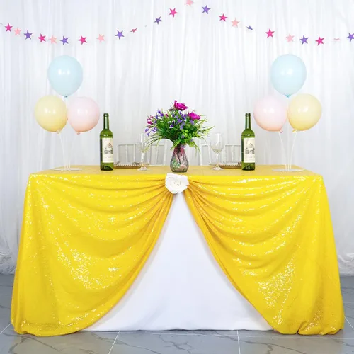 Vista 19 de Partisout - Mantel redondo de lentejuelas de 48 pulgadas color rosa brillante - Cubierta de mesa con purpurina brillante para boda, cumpleaños Rosa